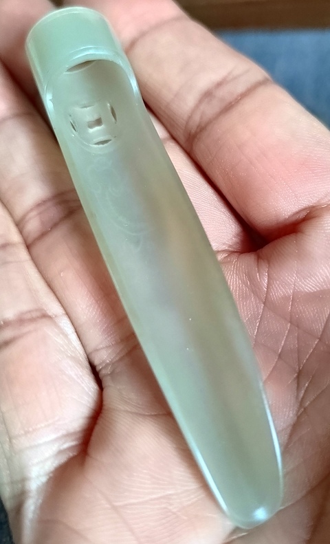 古玩玉器玉指甲套真品鑒賞圖