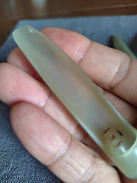 古玩玉器玉指甲套真品鑒賞圖