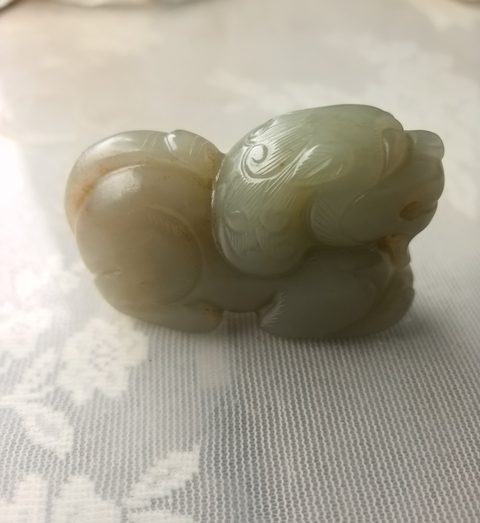 古玩玉器和田玉獸真品鑒賞圖