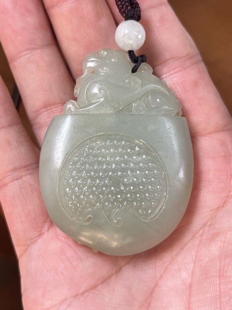 古玩玉器和田玉雕“府上有壽”把件真品鑒賞圖