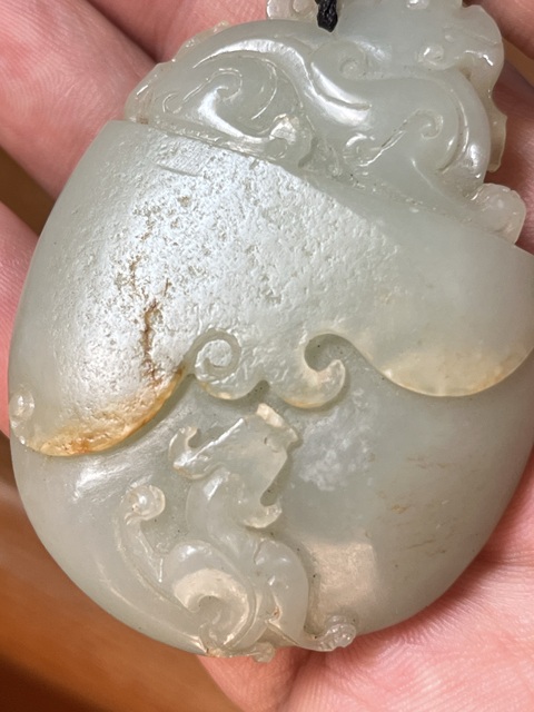 古玩玉器和田玉雕“府上有壽”把件真品鑒賞圖