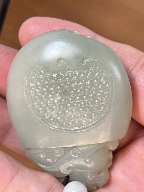古玩玉器和田玉雕“府上有壽”把件真品鑒賞圖