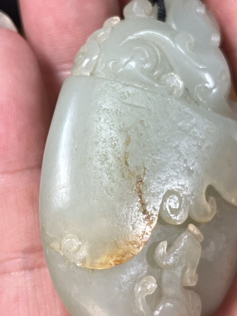 古玩玉器和田玉雕“府上有壽”把件真品鑒賞圖