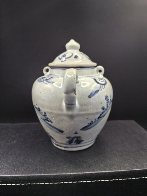 古玩陶瓷明中·青花高士圖雙系執壺拍賣，當前價格23800元
