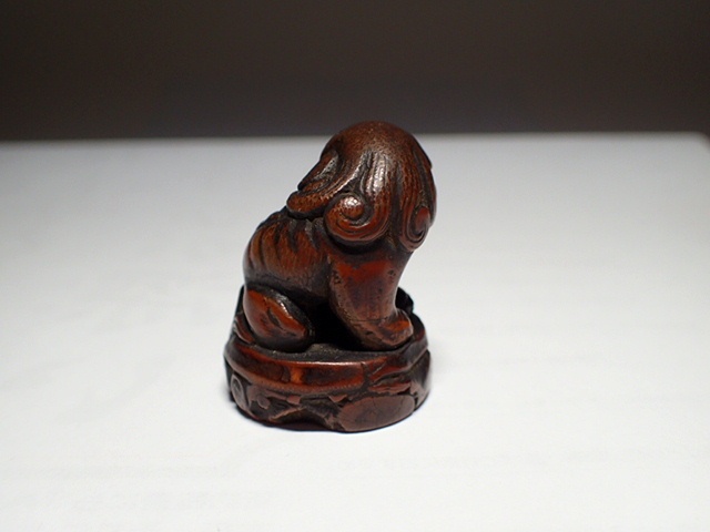 古玩雜項竹刻小獸真品鑒賞圖