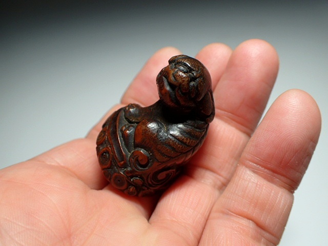 古玩雜項竹刻小獸真品鑒賞圖