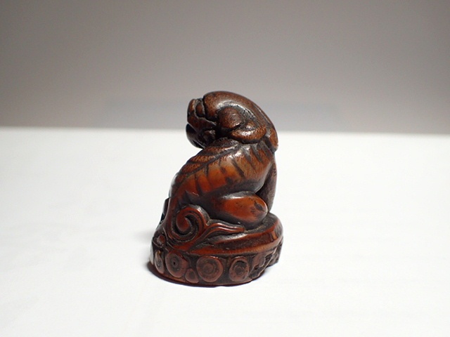 古玩雜項竹刻小獸真品鑒賞圖