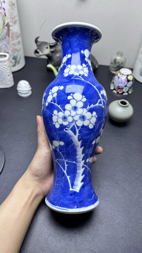 古玩陶瓷光緒青花冰梅瓶真品鑒賞圖
