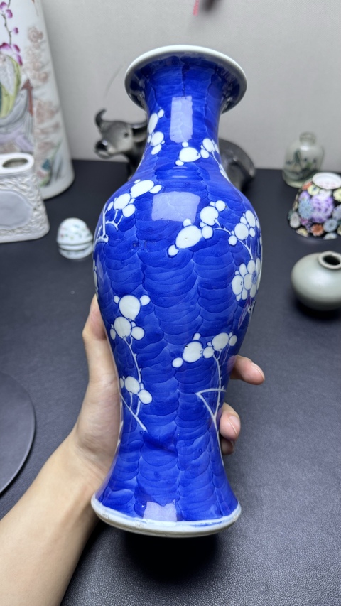 古玩陶瓷光緒青花冰梅瓶真品鑒賞圖