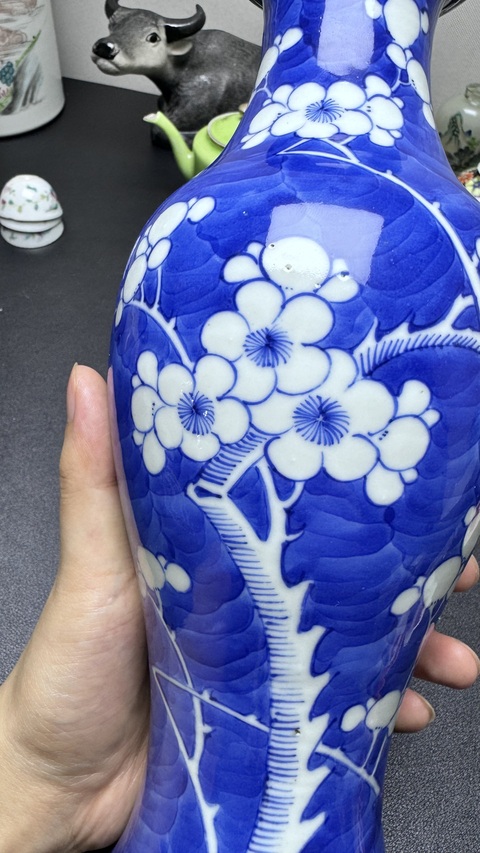 古玩陶瓷光緒青花冰梅瓶真品鑒賞圖