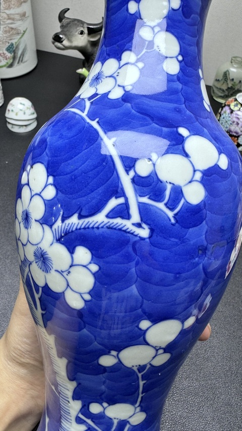 古玩陶瓷光緒青花冰梅瓶真品鑒賞圖