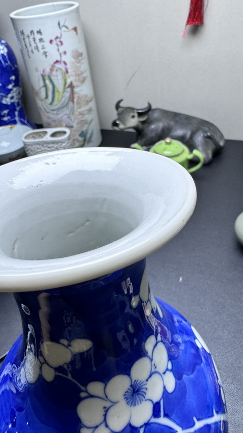 古玩陶瓷光緒青花冰梅瓶真品鑒賞圖