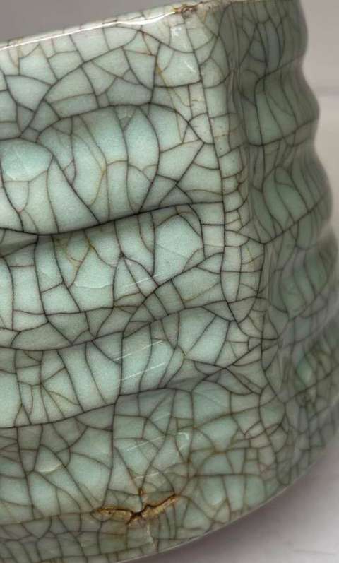 古玩陶瓷綠哥釉水洗真品鑒賞圖