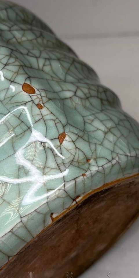 古玩陶瓷綠哥釉水洗真品鑒賞圖