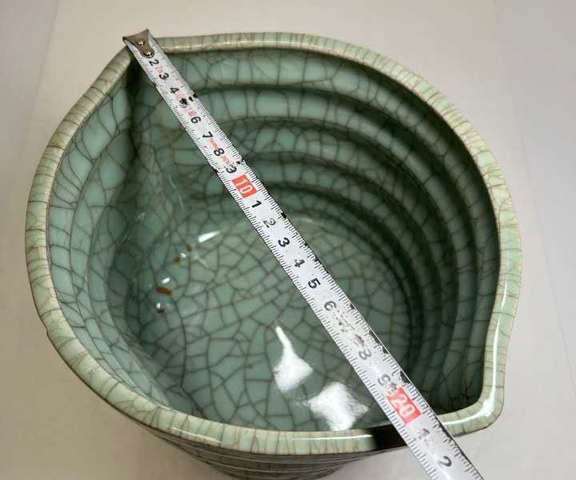 古玩陶瓷綠哥釉水洗真品鑒賞圖