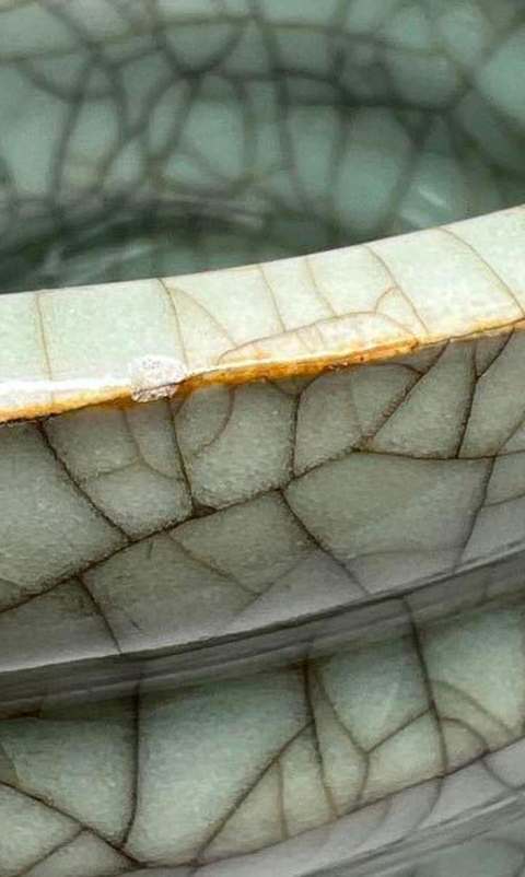 古玩陶瓷綠哥釉水洗真品鑒賞圖