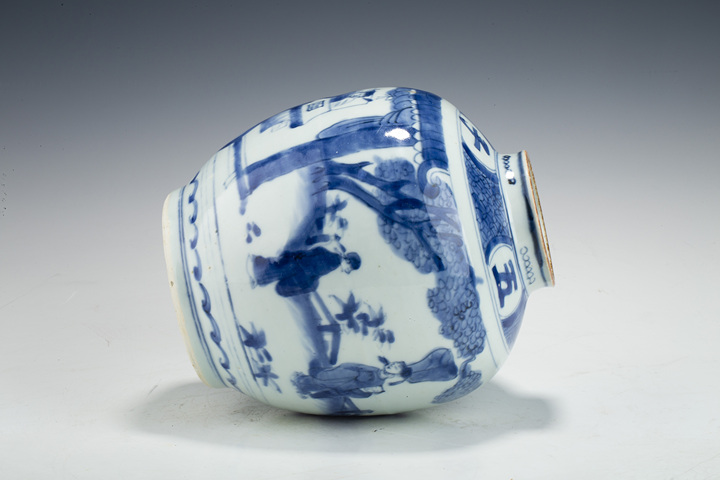 古玩陶瓷明晚·青花五子登科紋罐真品鑒賞圖