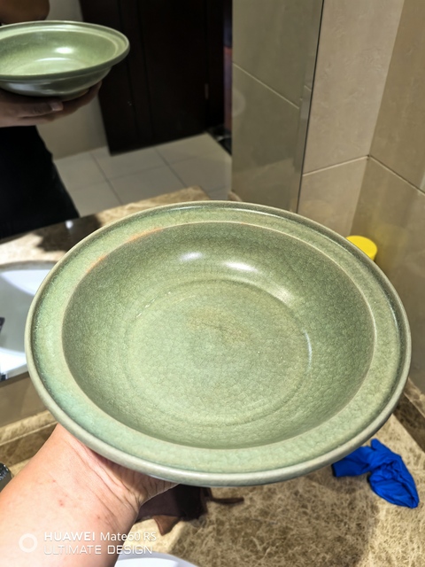 古玩陶瓷南宋龍泉青瓷冰片紋官帽洗拍賣,當前價格29800元