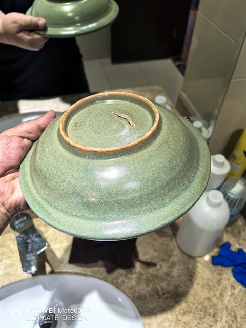 古玩陶瓷南宋龍泉青瓷冰片紋官帽洗拍賣,當前價格29800元