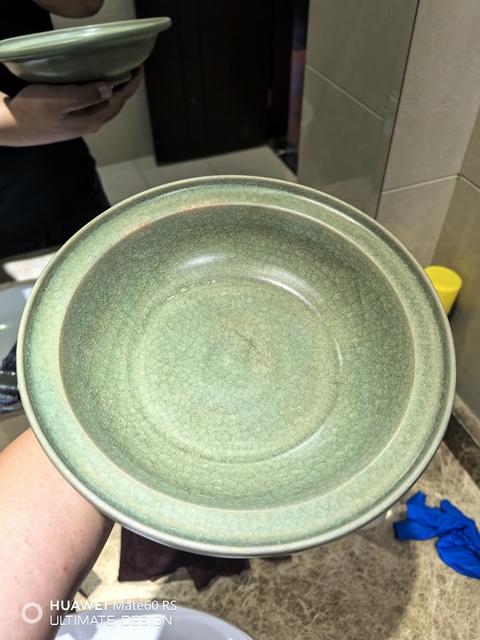 古玩陶瓷南宋龍泉青瓷冰片紋官帽洗拍賣,當前價格29800元