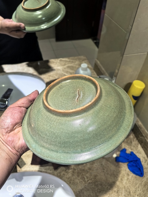 古玩陶瓷南宋龍泉青瓷冰片紋官帽洗拍賣,當前價格29800元
