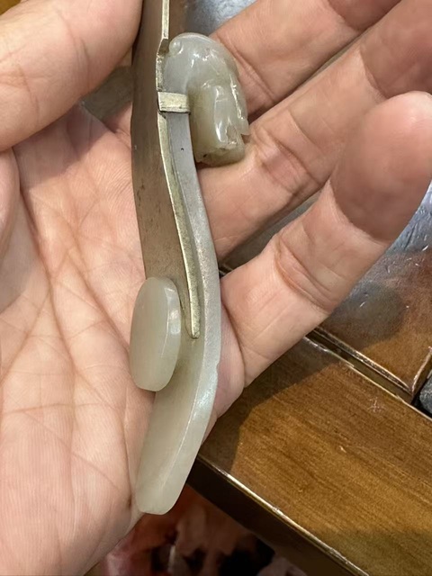 古玩玉器和田玉雕“龍首帶鉤”真品鑒賞圖