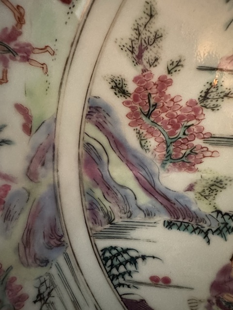 古玩陶瓷粉彩人物故事紋盤拍賣，當前價格5000元