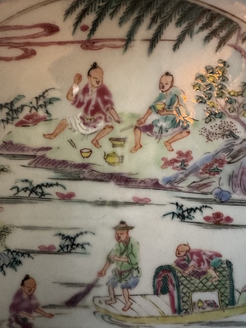 古玩陶瓷粉彩人物故事紋盤拍賣，當前價格5000元