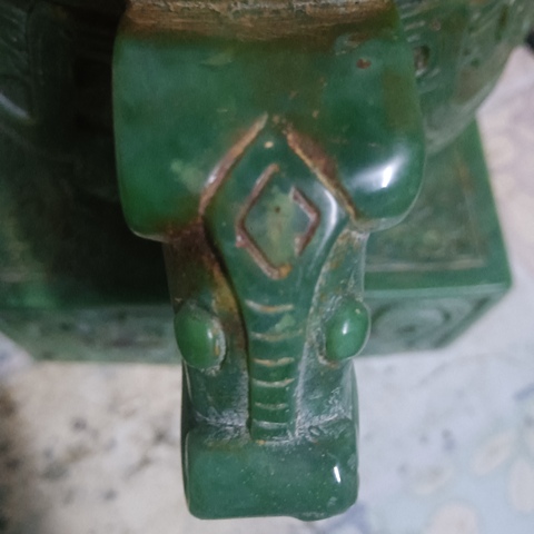 古玩玉器琉璃雕“簋式爐”真品鑒賞圖