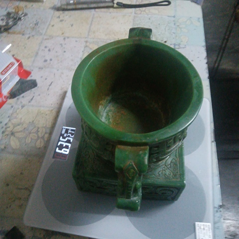 古玩玉器琉璃雕“簋式爐”真品鑒賞圖