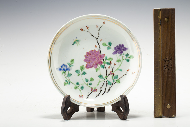 古玩陶瓷民國(guó)·粉彩花卉紋小盤(pán)真品鑒賞圖