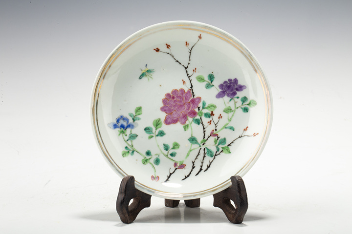 古玩陶瓷民國(guó)·粉彩花卉紋小盤(pán)真品鑒賞圖