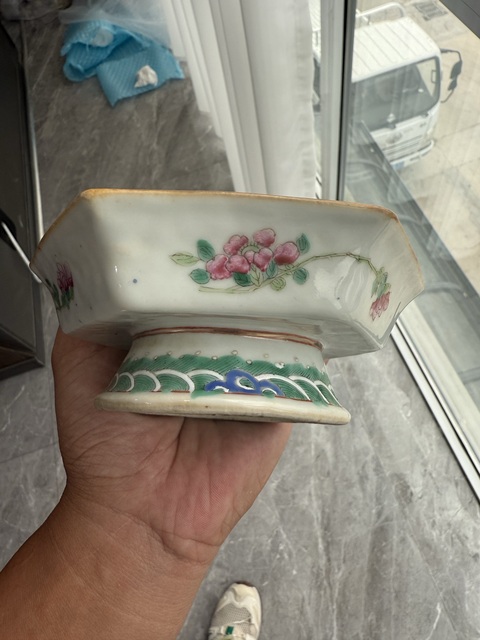 古玩陶瓷清同治 粉彩花鳥紋供盤拍賣,當前價格9000元