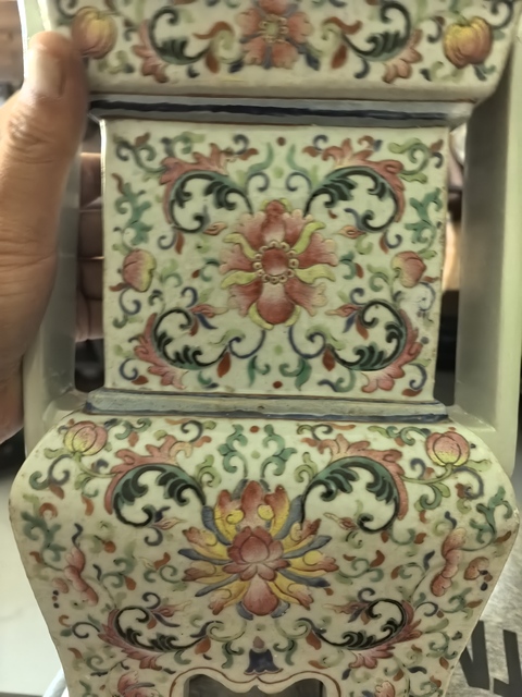 古玩陶瓷花卉紋粉彩香爐真品鑒賞圖