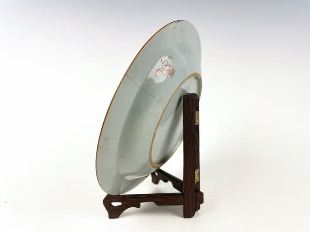 古玩陶瓷清雍正·粉彩三多花卉折沿盤拍賣，當前價格319元