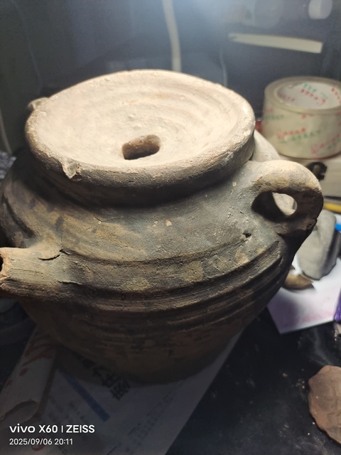 古玩陶瓷灰陶雙系壺真品鑒賞圖