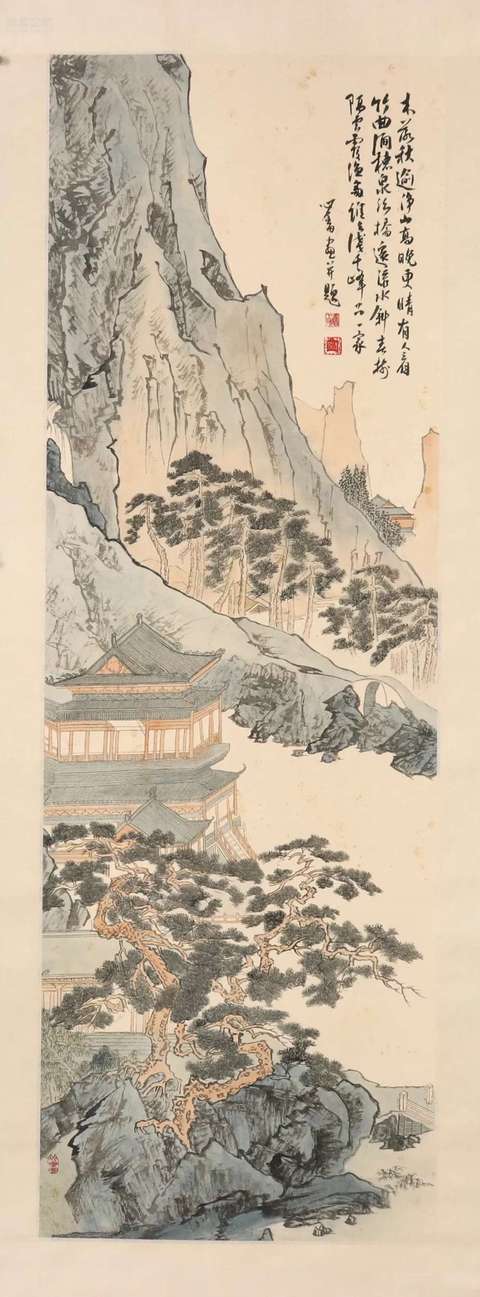 古玩字畫秋山圖真品鑒賞圖