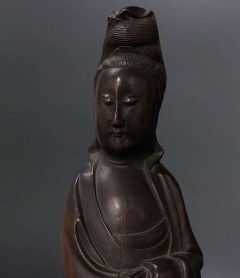 古玩雜項木雕觀音真品鑒賞圖