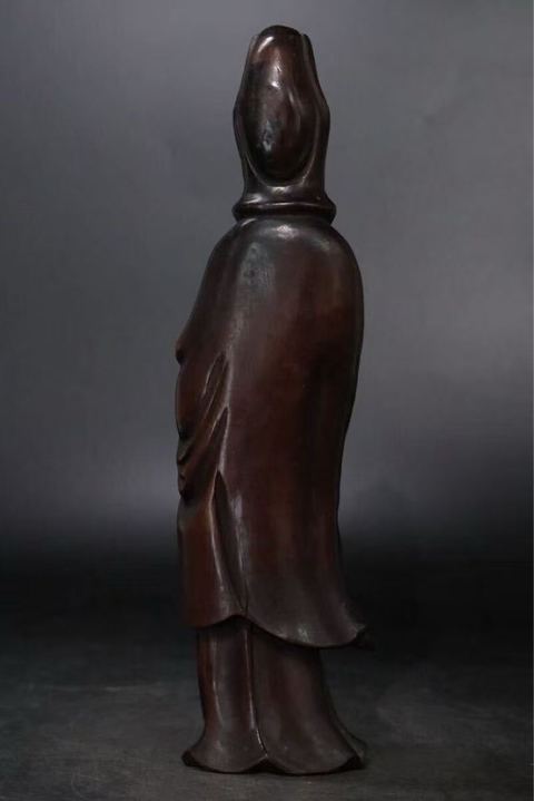 古玩雜項木雕觀音真品鑒賞圖