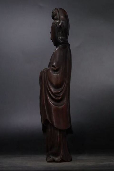 古玩雜項木雕觀音真品鑒賞圖
