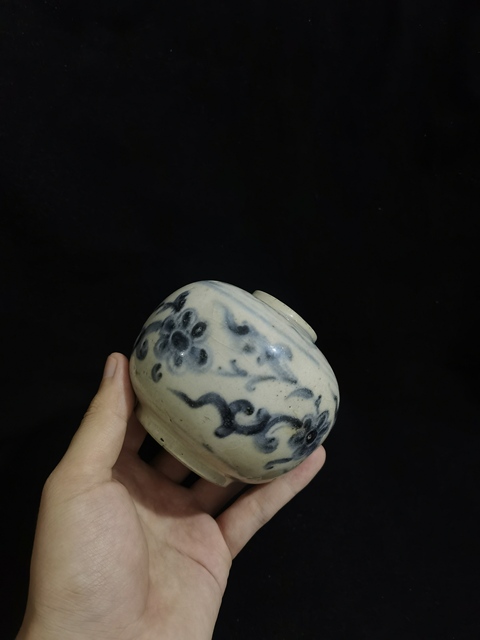 古玩陶瓷明早期青花花卉紋罐拍賣,當前價格1100元