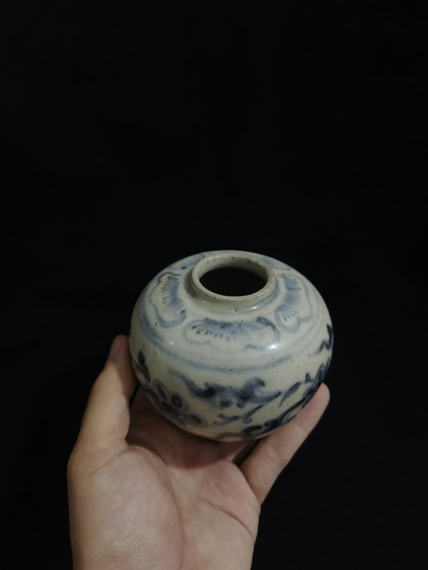 古玩陶瓷明早期青花花卉紋罐拍賣,當前價格1100元