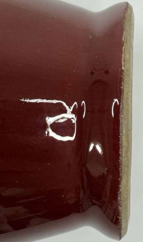 古玩陶瓷紅釉盤口瓶真品鑒賞圖