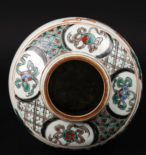 古玩陶瓷五彩人物故事紋罐真品鑒賞圖