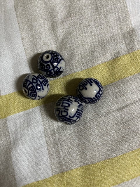 古玩陶瓷壽字紋青花瓷珠真品鑒賞圖