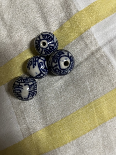 古玩陶瓷壽字紋青花瓷珠真品鑒賞圖