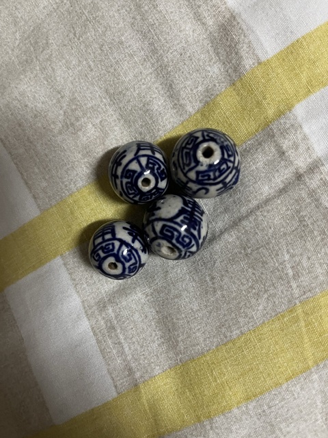 古玩陶瓷壽字紋青花瓷珠真品鑒賞圖