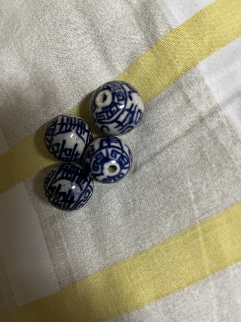 古玩陶瓷壽字紋青花瓷珠真品鑒賞圖