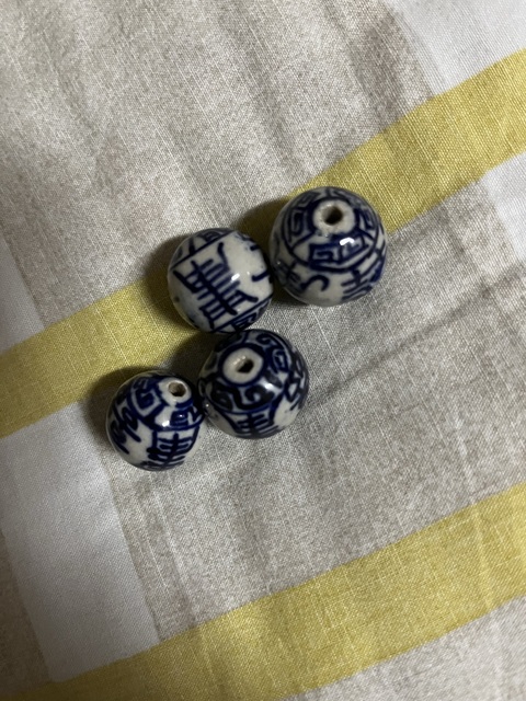 古玩陶瓷壽字紋青花瓷珠真品鑒賞圖