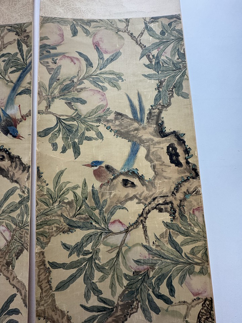 古玩字畫民國仿黃山壽《瑞徵上壽》真品鑒賞圖